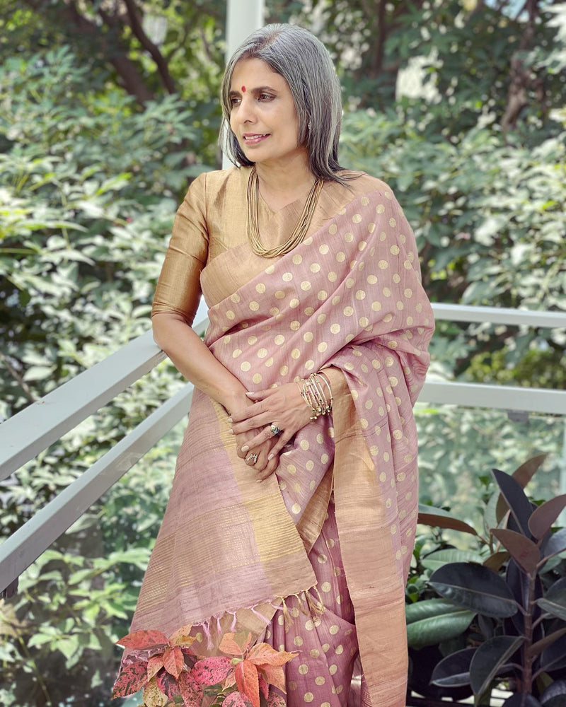 EE-W08080 Polka Tussar Sari