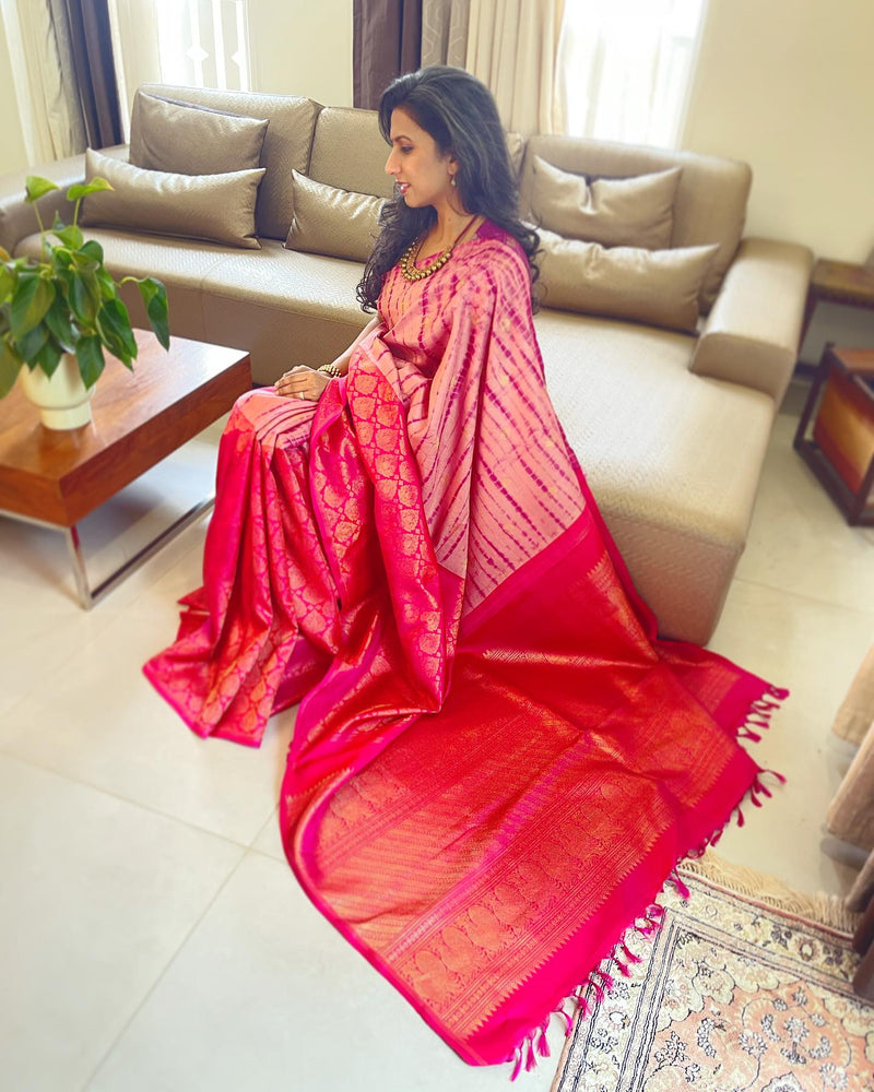EE-W08626 Pink TieDye Kanchi