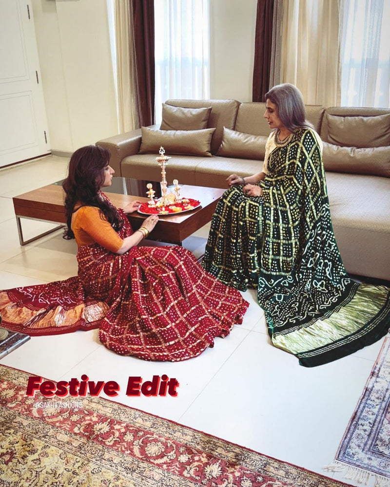 EE-W11074 Green Gharchola Saree