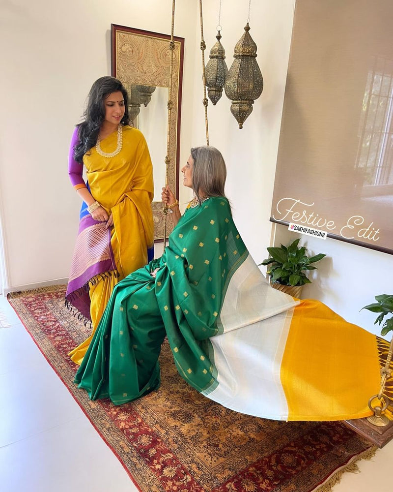 EE-W07767 Green Double Pallu Kanchi