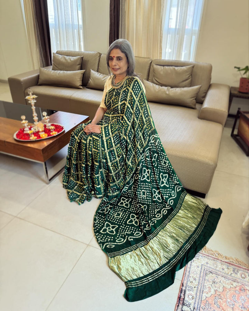 EE-W11074 Green Gharchola Saree