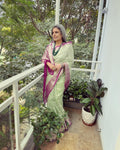 EE-W11798 Green Kora sari