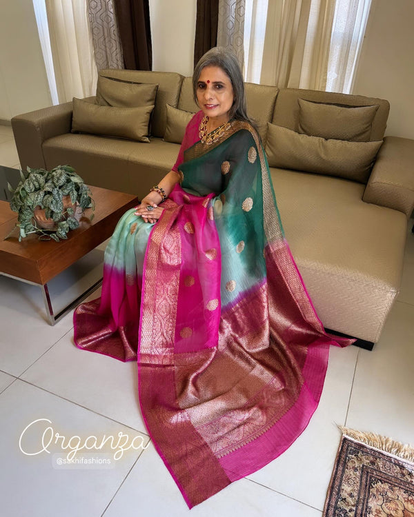 EE-X00323 Shaded Organza sari