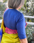 BL-W08559B Blue kanchi Blouse