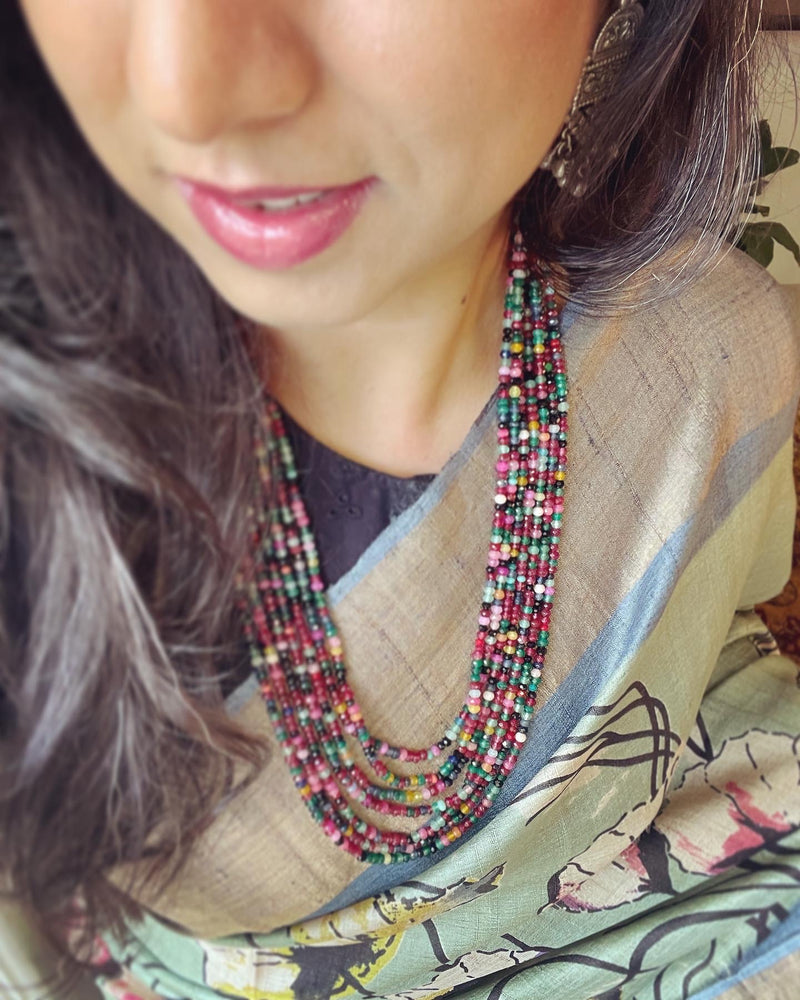 EE-W06777 Floral Green Tussar Sari