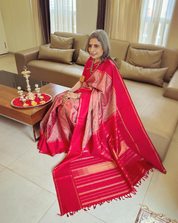 EE-W09948 Red Kanchi Kutch Sari
