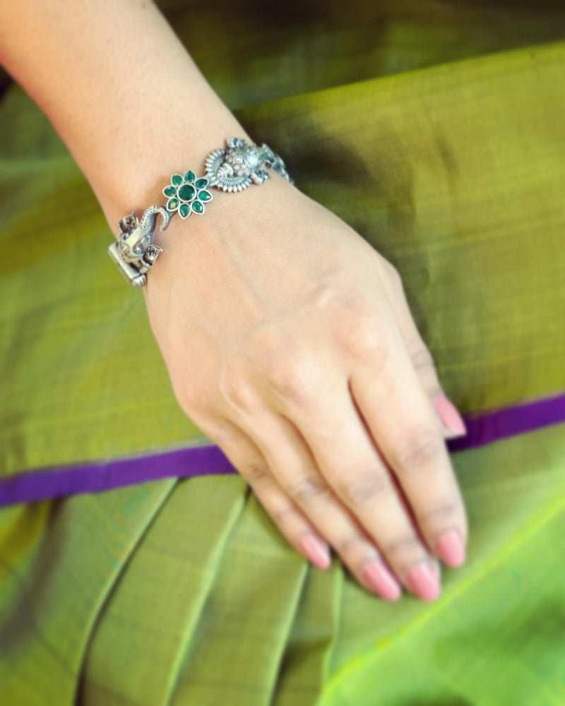 EE-W10241 Olive Purple Kanchi sari