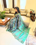 EE-W12472 Black Green Tussar