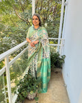EE-W00799 Cream Green Tussar