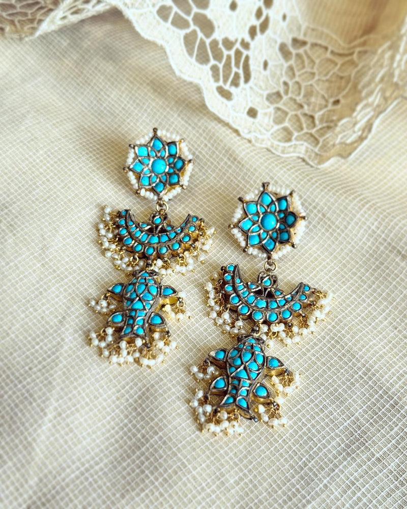 AS-W11459 Turq Silver Earring