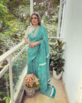 EE-W07342 Green Chanderi Saree