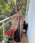 EE-W14308 Black Beige Kanchi sari