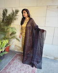 EE-V13370 Black Organza Dupatta