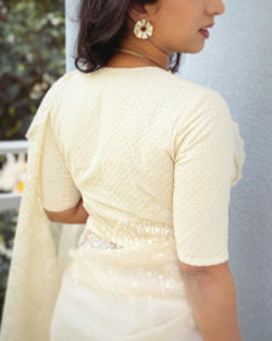 BL-V02016 Cream Hakoba Blouse
