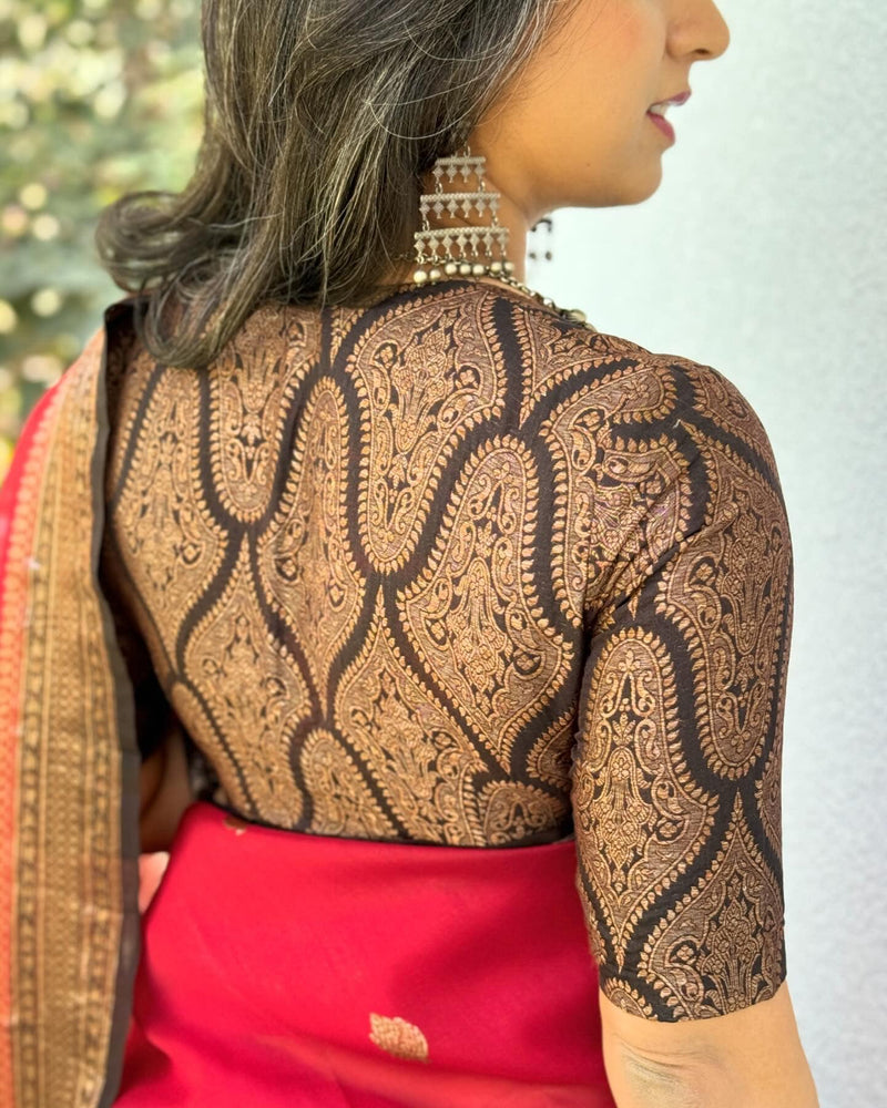 DRBL-24253 Black Banarsi RBlouse