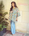 EE-W17482 Kalamkari lotus Top
