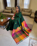 EE-W16287 Green Kanchi silk saree