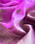 DP-W18576 Pink Organza Sari