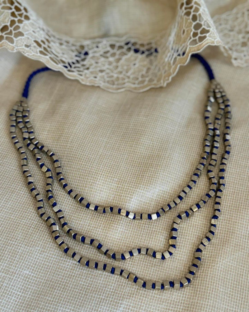 AJ-W18230 Blue Brass Mala
