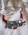 AS-X051501 Silver Red Choker