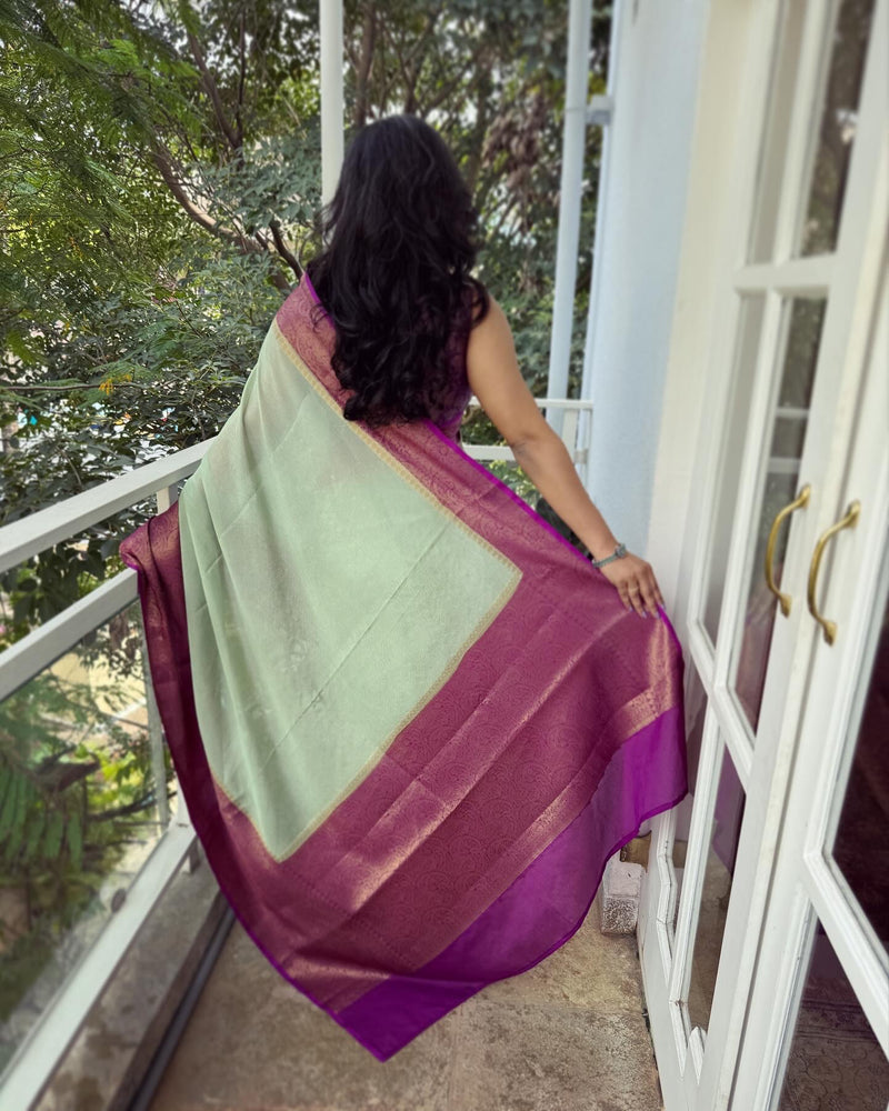 EE-W11803 Green Purple saree