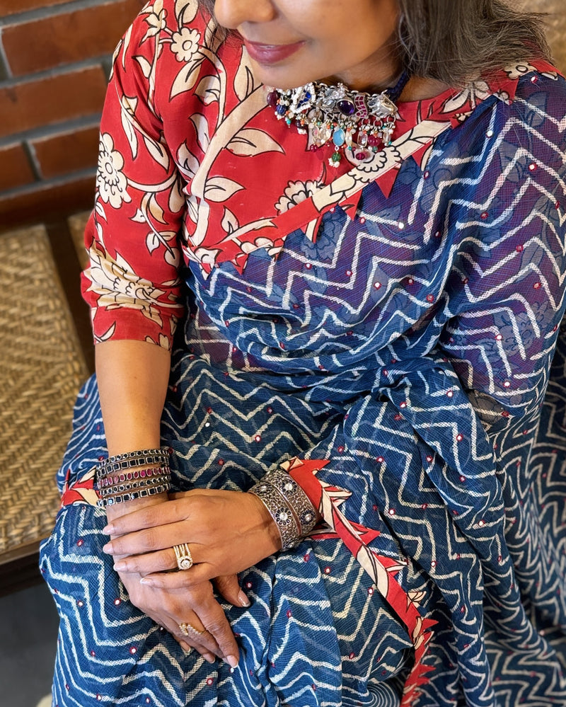 BL-V15829 Red Silk Kalamkari