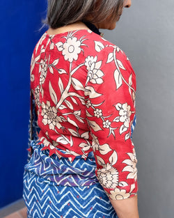 BL-V15829 Red Silk Kalamkari