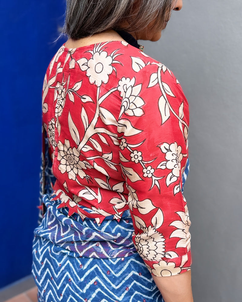 BL-V15829 Red Silk Kalamkari