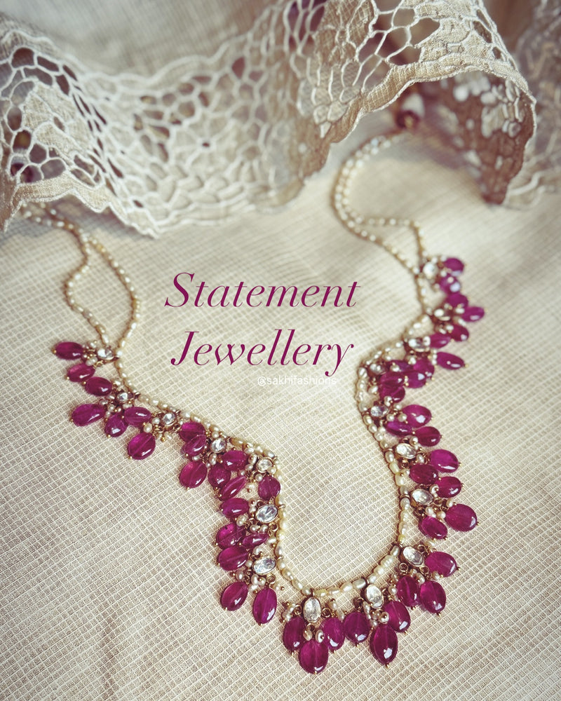 AS-X05043 Tourmaline Pearls Mala