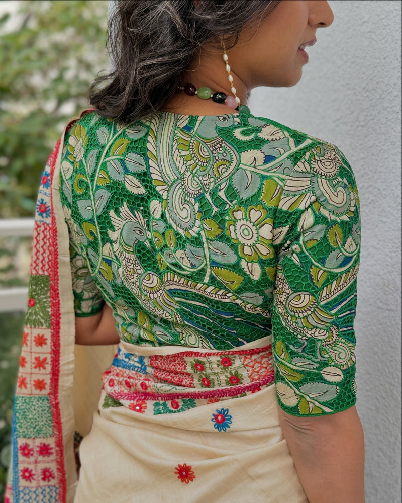 BL-V16907 Green Cutwork Rblouse