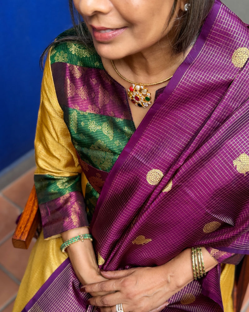 EE-X06261 Purple Kanchi Dupatta