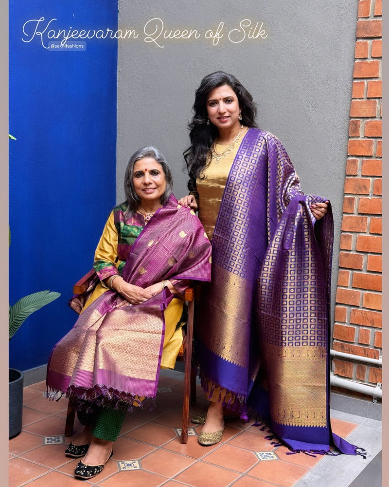 EE-X06261 Purple Kanchi Dupatta