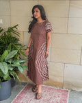 EE-X03261 Brown cotton dress