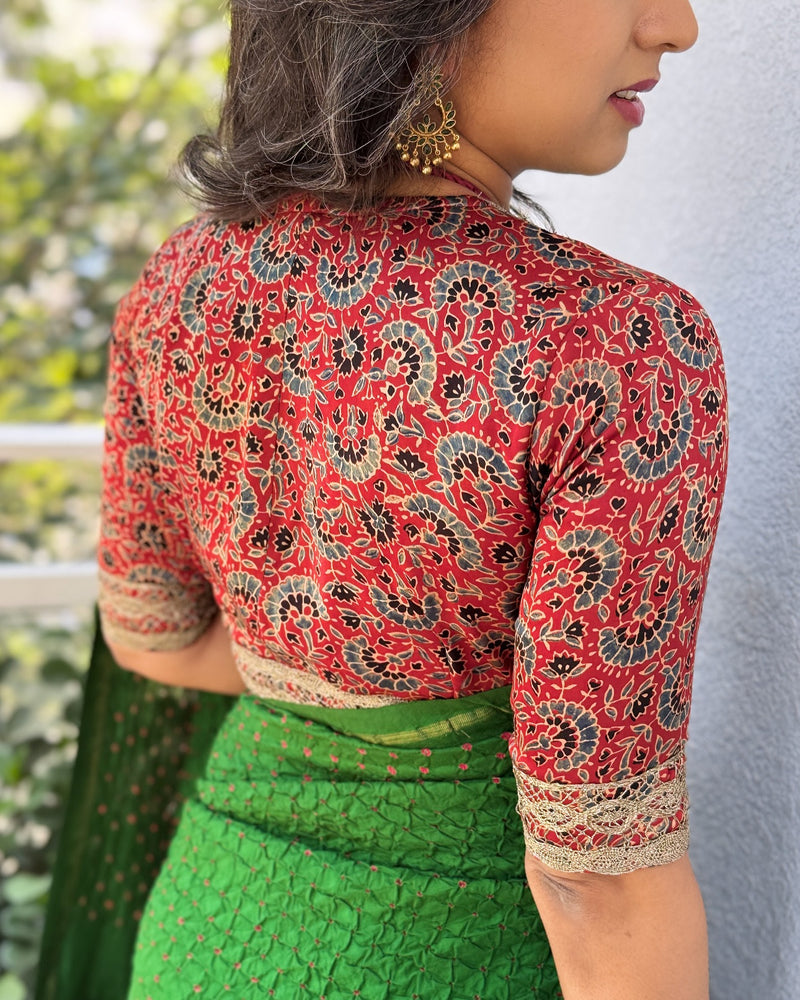 DP-X06744 Green Black Bandhini Kanchi