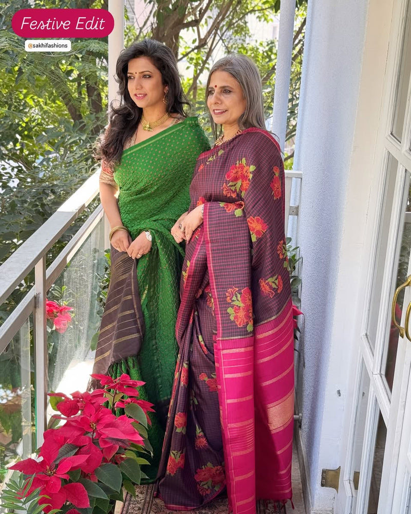 DP-X06744 Green Black Bandhini Kanchi