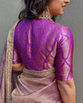 BL-W17225R Purple Banarsi Blouse
