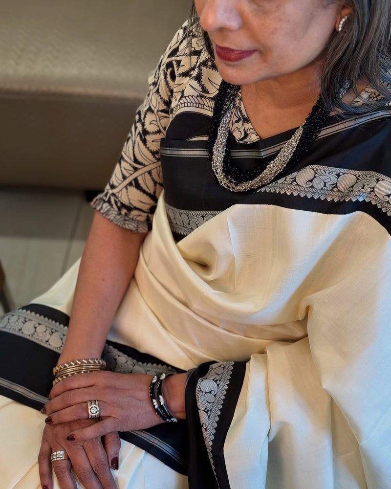 BL-S20278R Black Kalam Blouse