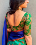 BL-S122707 Green Banarsi Blouse