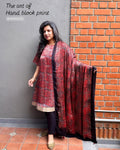 EE-S45452S Ajrakh Red Salwar