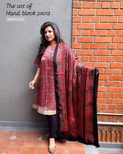 EE-S45452S Ajrakh Red Salwar