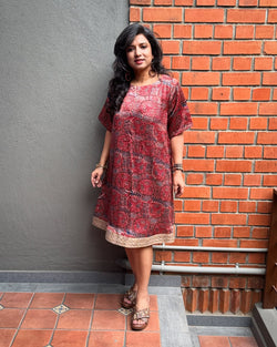 EE-S45452T Ajrakh Red Dress