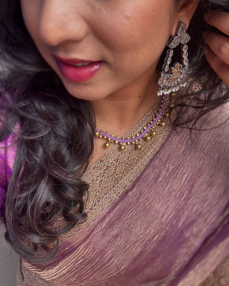 BL-W17225R Purple Banarsi Blouse