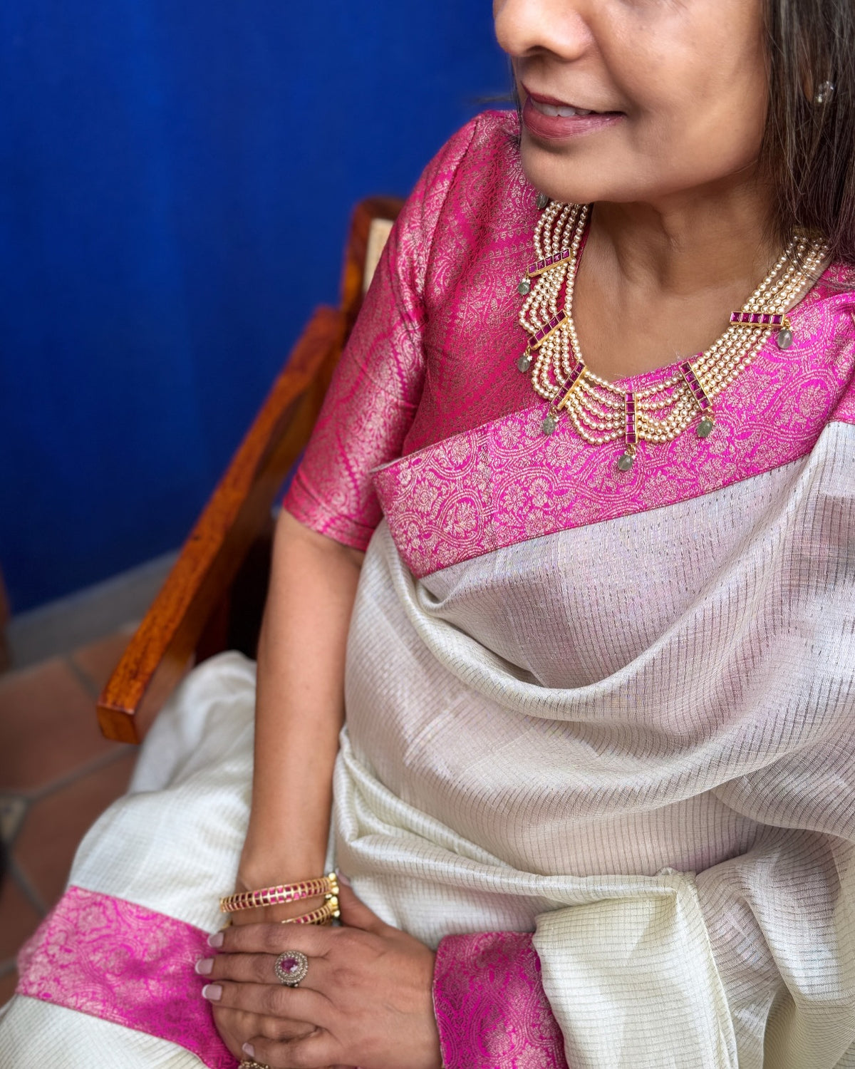 Pink Pure Banarsi Silk Blouse | Sakhi Fashions – sakhifashions