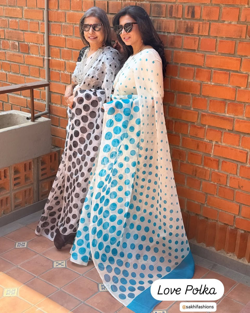 EE-X15865 Blue Organza saree