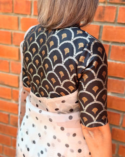 BL-X14676R Black Banarsi Blouse