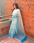 EE-X15865 Blue Organza saree