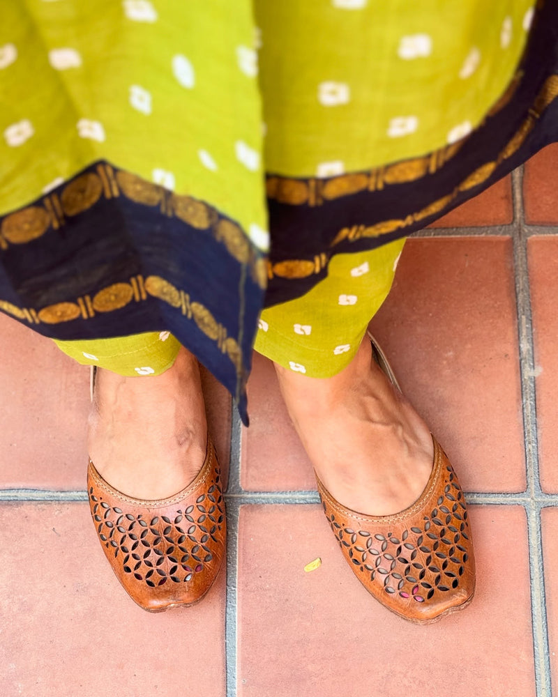 EE-X15392 Green Sungudi Cotton Set