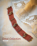 AS-X17480 Silver Gold Coral choker