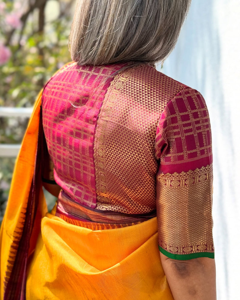 EE-X14924 Mustard Rawsilk Saree