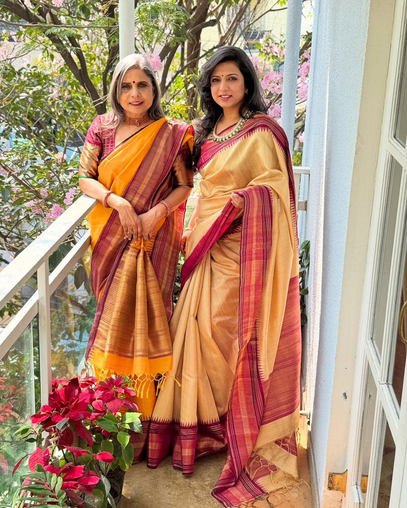 EE-X14924 Mustard Rawsilk Saree
